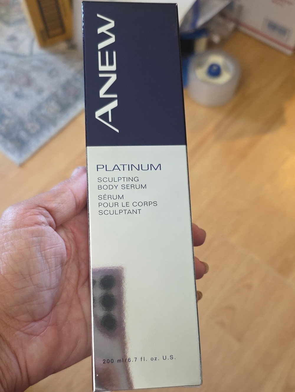 Avon Anew Platinum Sculpting Body Serum - Silver and Navy